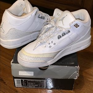 Air Jordan 3 retro GS “Pure”/ white /size 7y